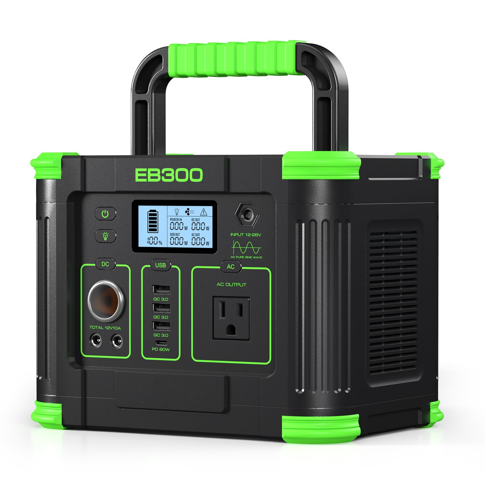GRECELL portable power station powers a laptop via AC outlet for on-the-go work.