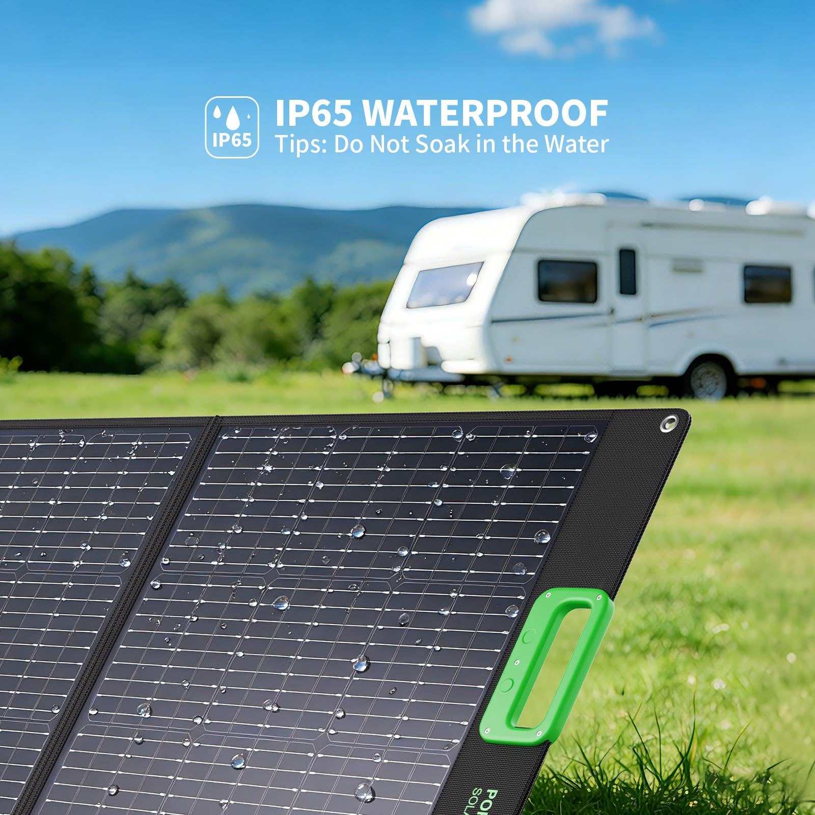 GRECELL solar panel includes multiple adapters for wide compatibility