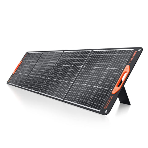 GRECELL UB200 folded panel front view showing compact portability for on-the-go charging