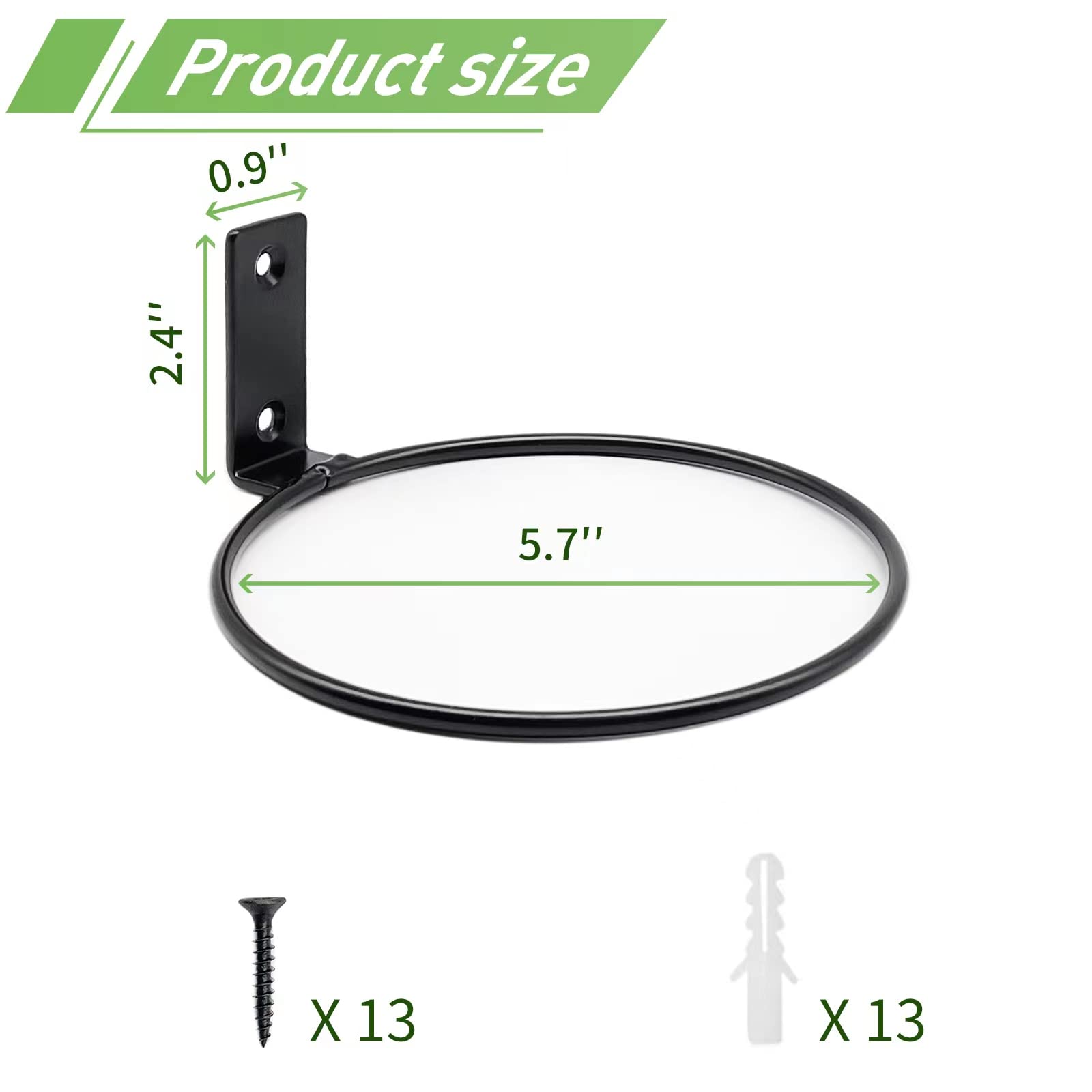 Greemov wall plant hanger ring closeup shows durable metal finish.