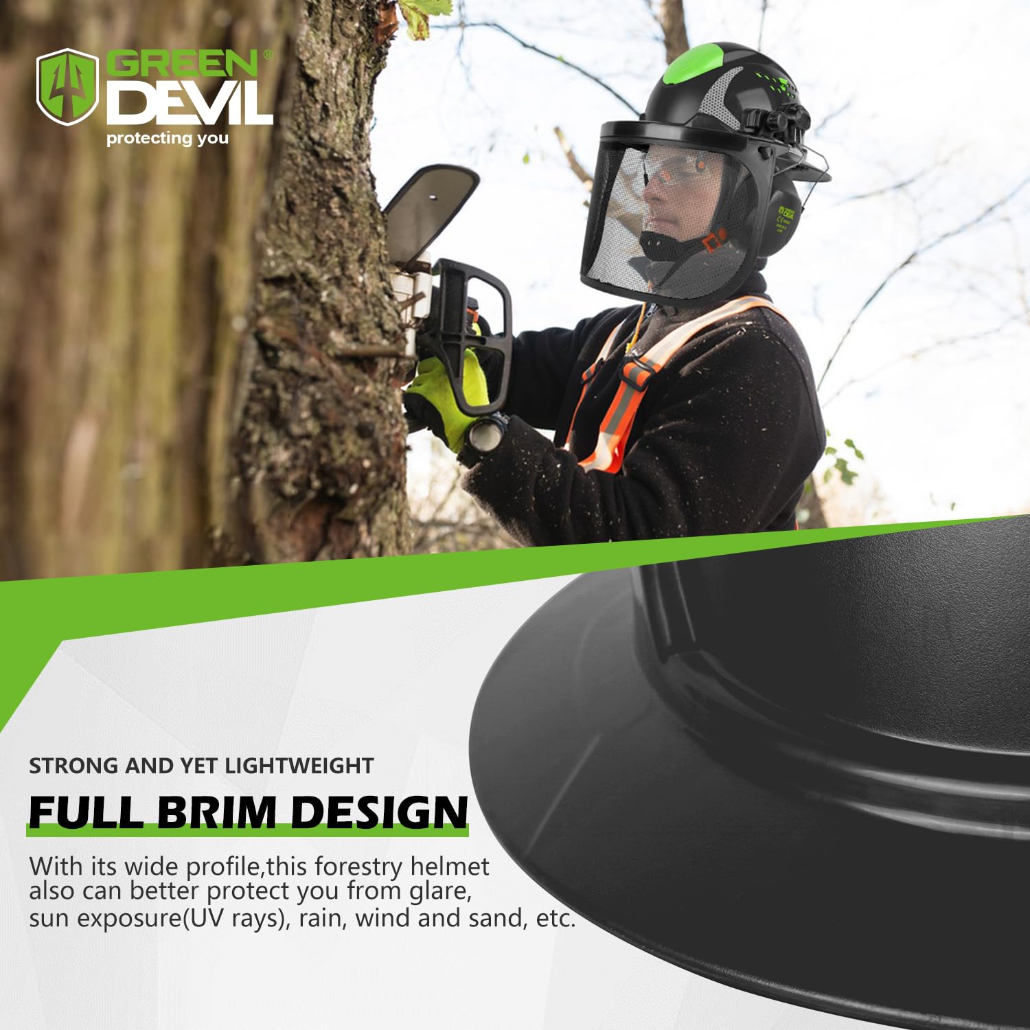 Green Devil compliant with ANSI/ISEA safety standards for professional use.