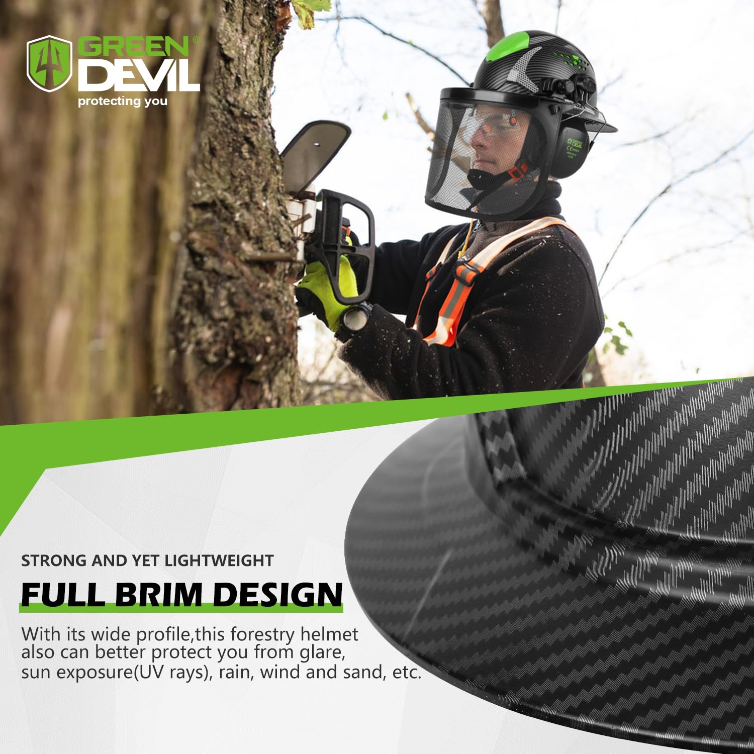 Green Devil ANSI Z89.1 compliant helmet for professionals