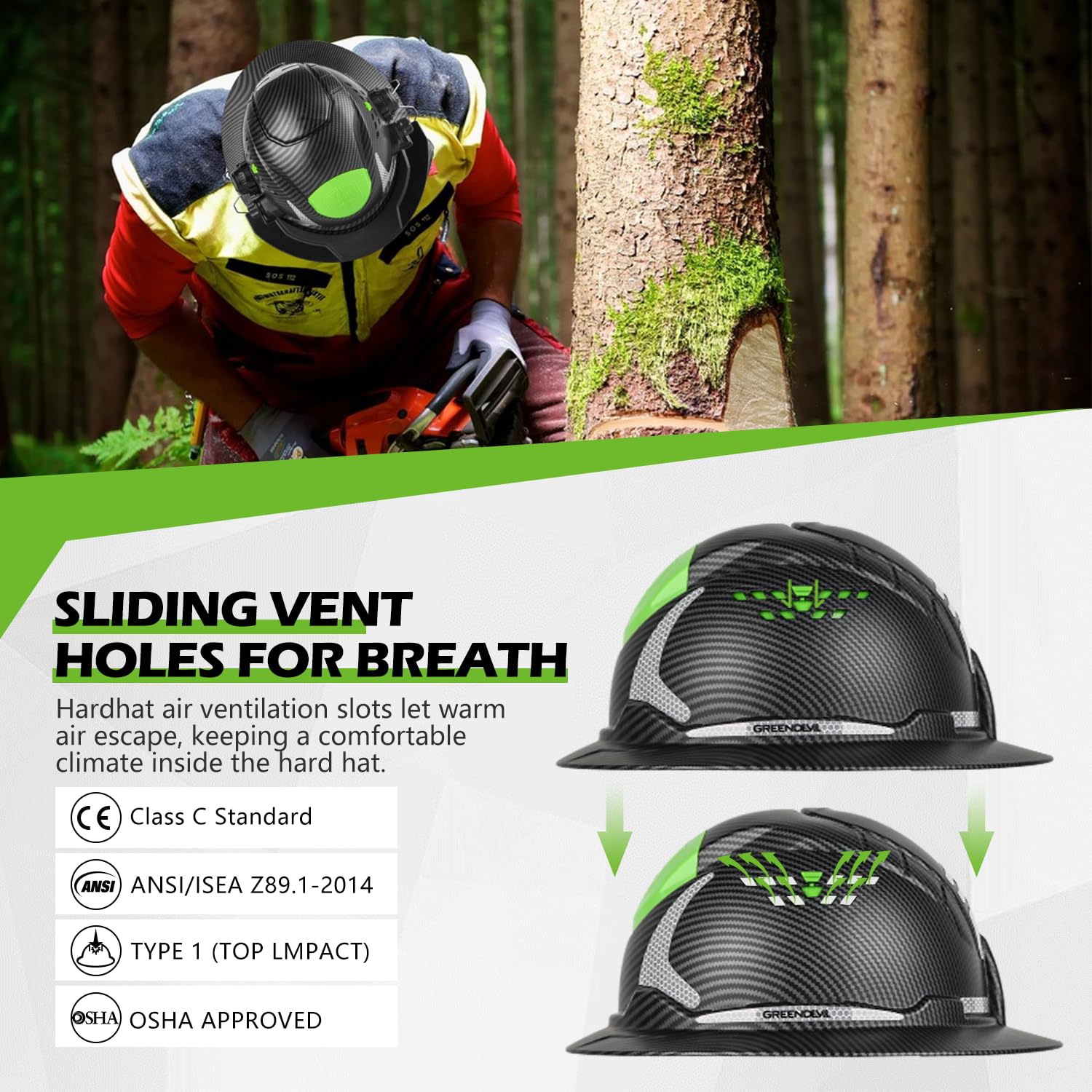 Green Devil built-in anti-fog visor for clear visibility