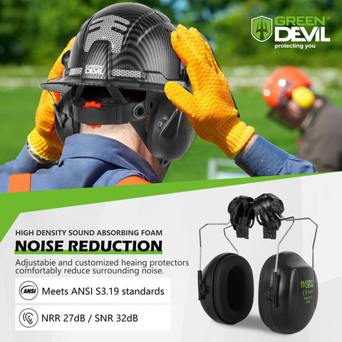 Green Devil adjustable ear muffs reduce noise exposure on site