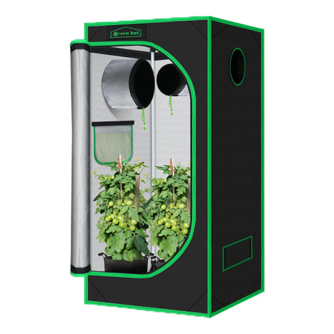 Green Hut 3x3 grow tent front view for compact indoor gardening