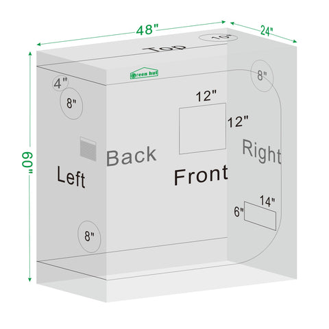 Compact 4x2 Green Hut grow tent fits small spaces and allows full access