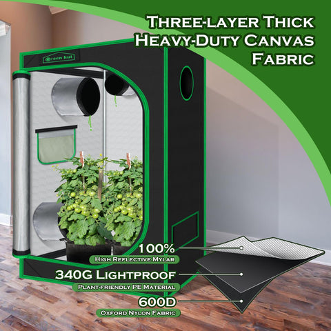 Light-proof zippers on Green Hut grow tent prevent leaks and maintain climate