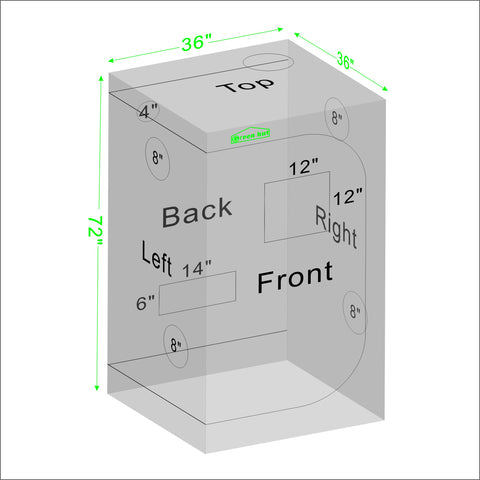 Green Hut interior reflects light with Mylar lining for even distribution