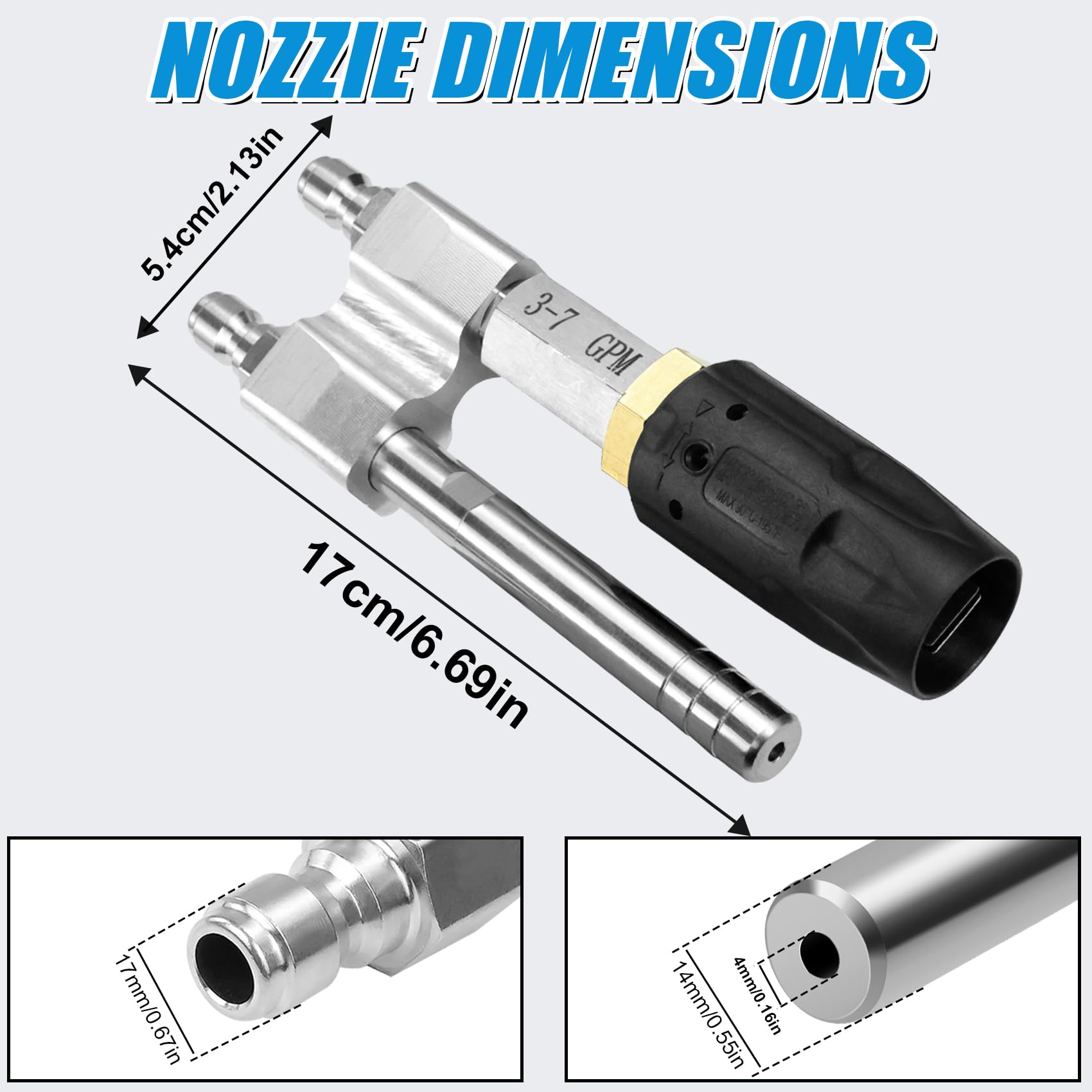 Green Living long-reach nozzle enables cleaning up to 50 feet