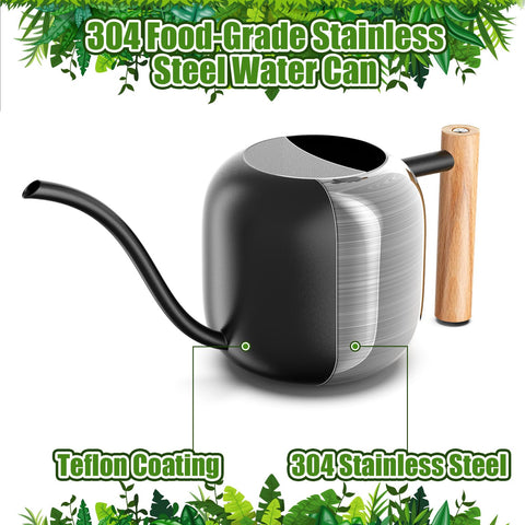 Green Moon long-spout design enables precise pouring for indoor plants.