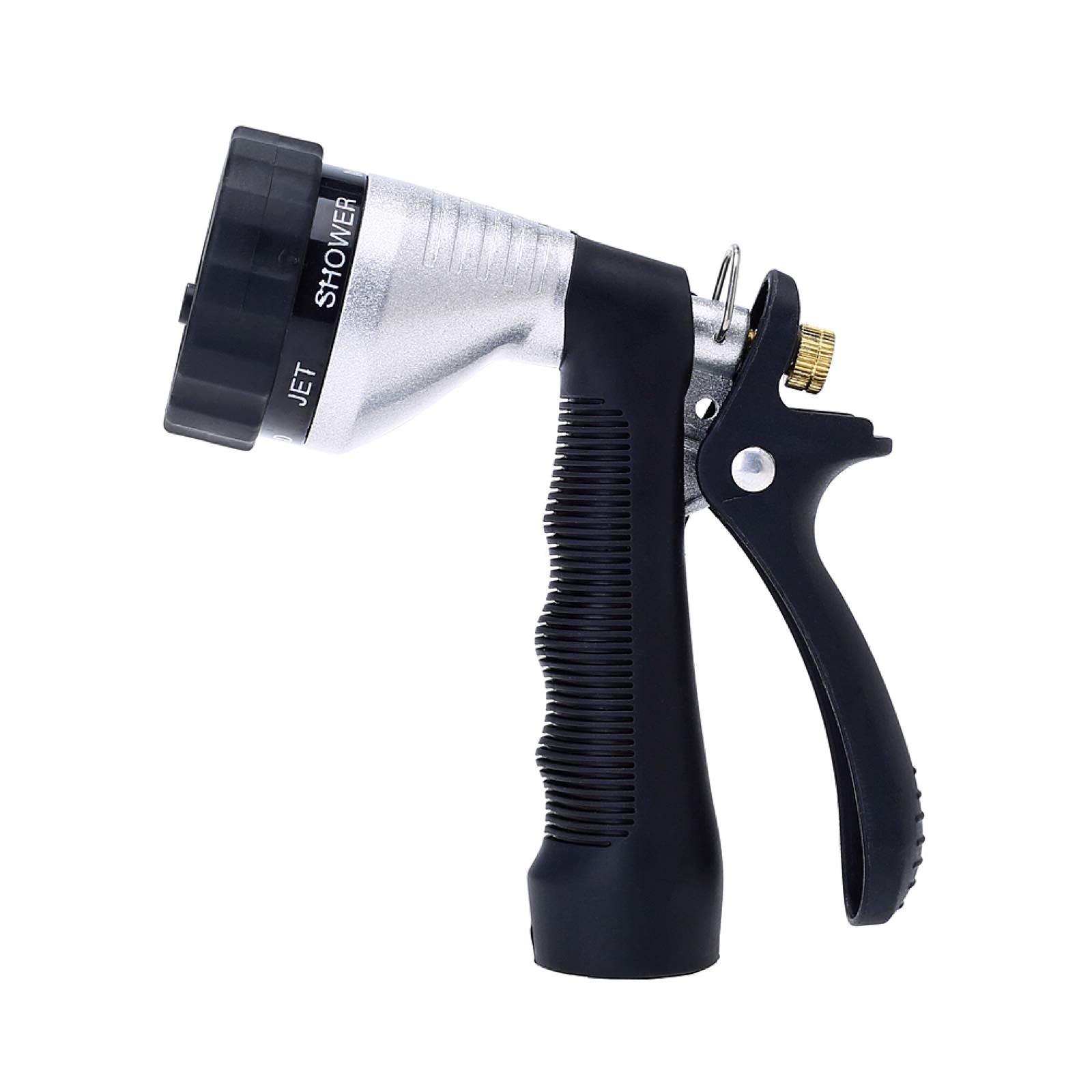 GREEN MOUNT hose nozzle with metal body for durable watering performance.