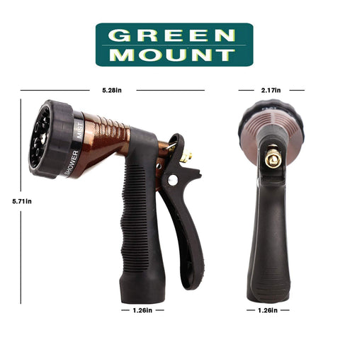 GREEN MOUNT multi-pattern spray for cleaning cars, patios, and tools effectively.