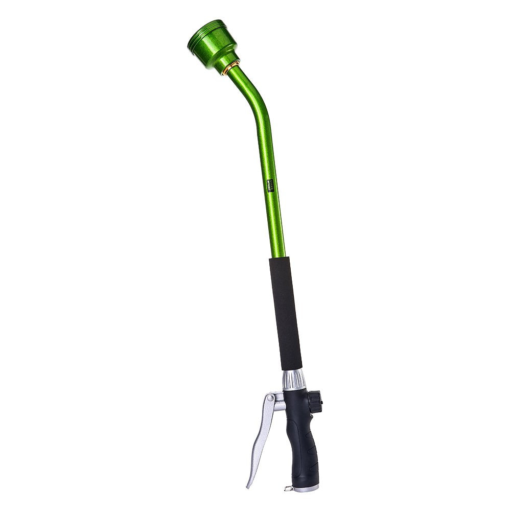 GREEN MOUNT 24-inch wand angled for precise garden watering.