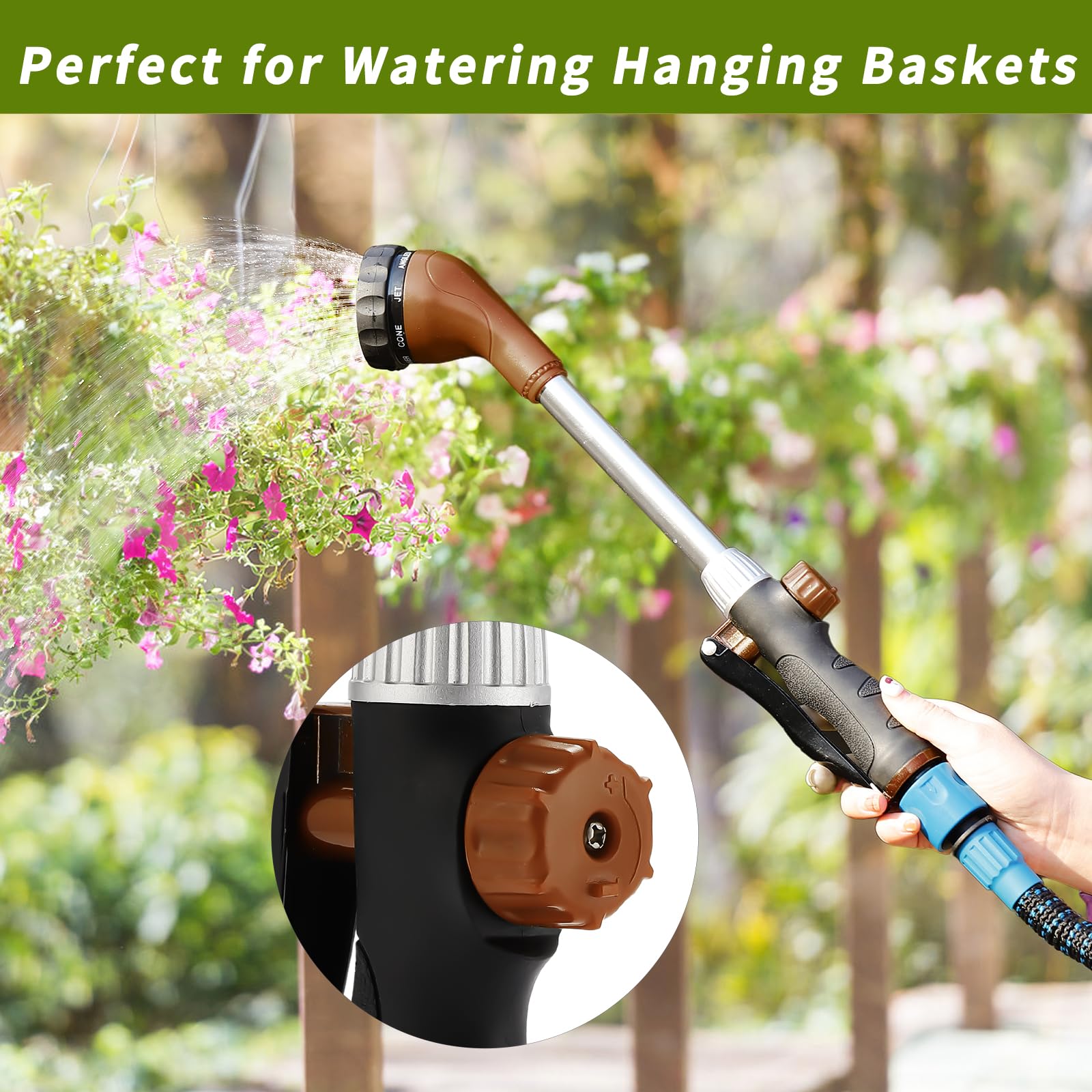 GREEN MOUNT bronze wand in soaker mode for deep watering of pots