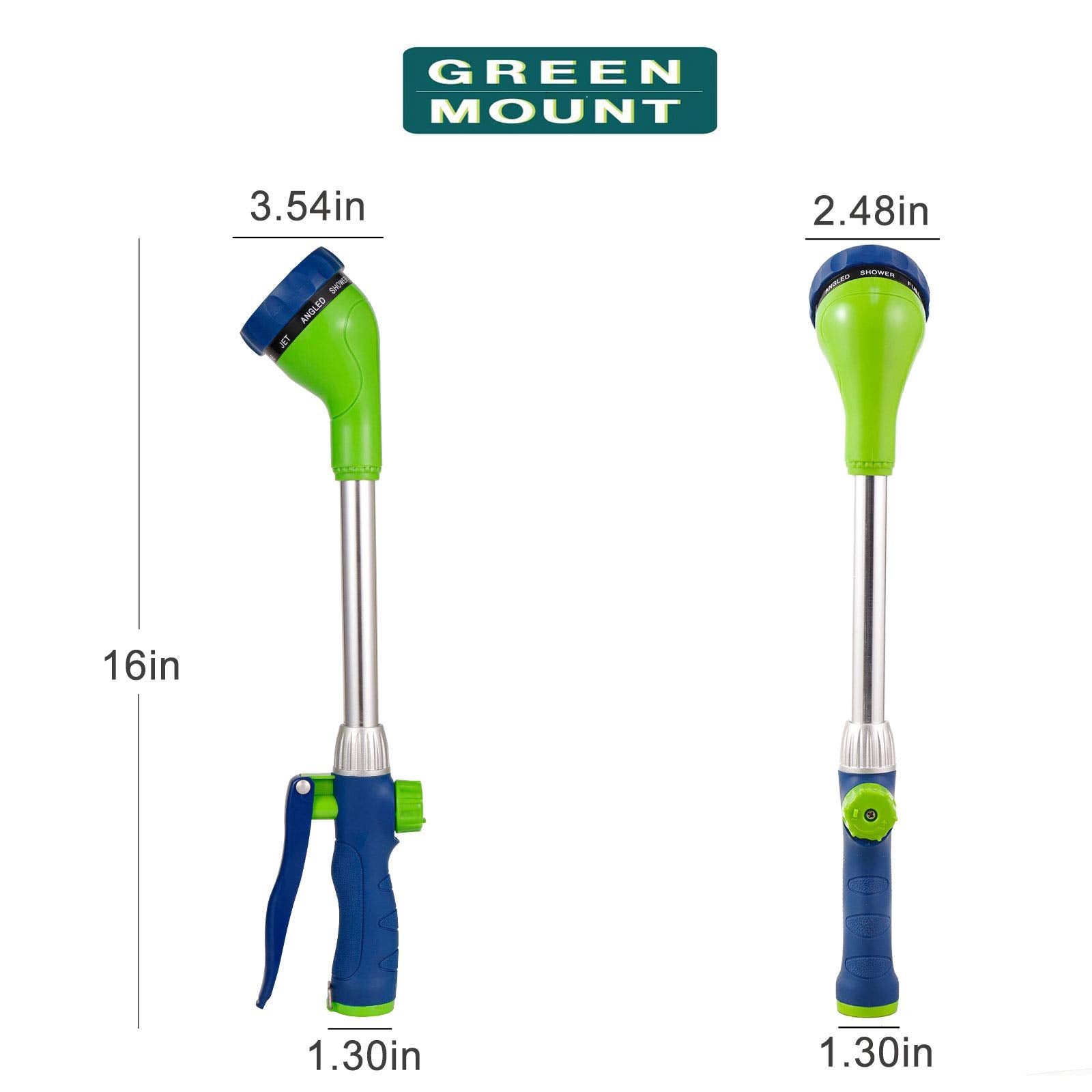 GREEN MOUNT watering wand jet pattern enables precise reach for distant plants