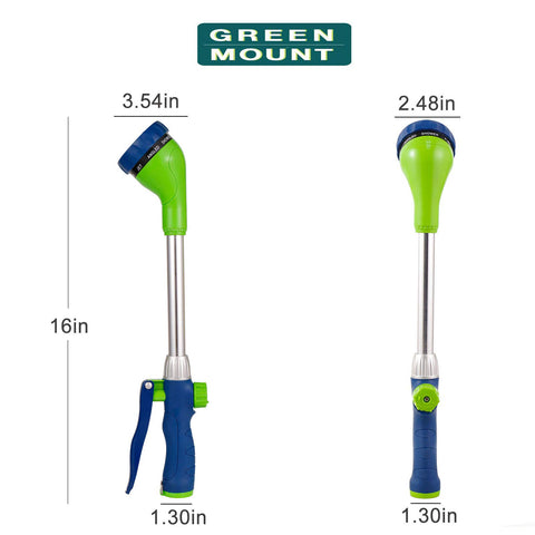 GREEN MOUNT watering wand jet pattern enables precise reach for distant plants