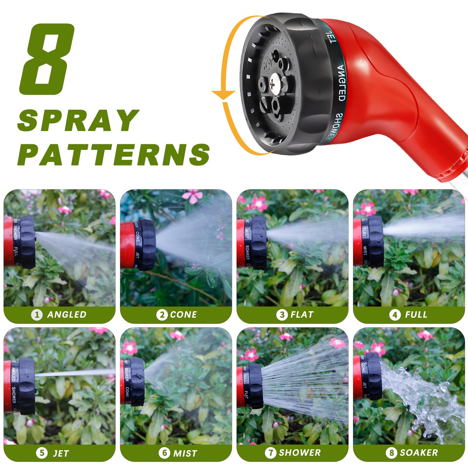 GREEN MOUNT watering wand mist spray lightly waters seedbeds and delicate flowers.