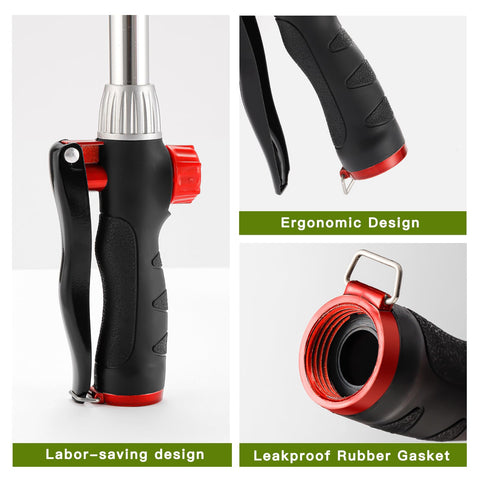 GREEN MOUNT watering wand shower spray gently irrigates lawns and flower beds.