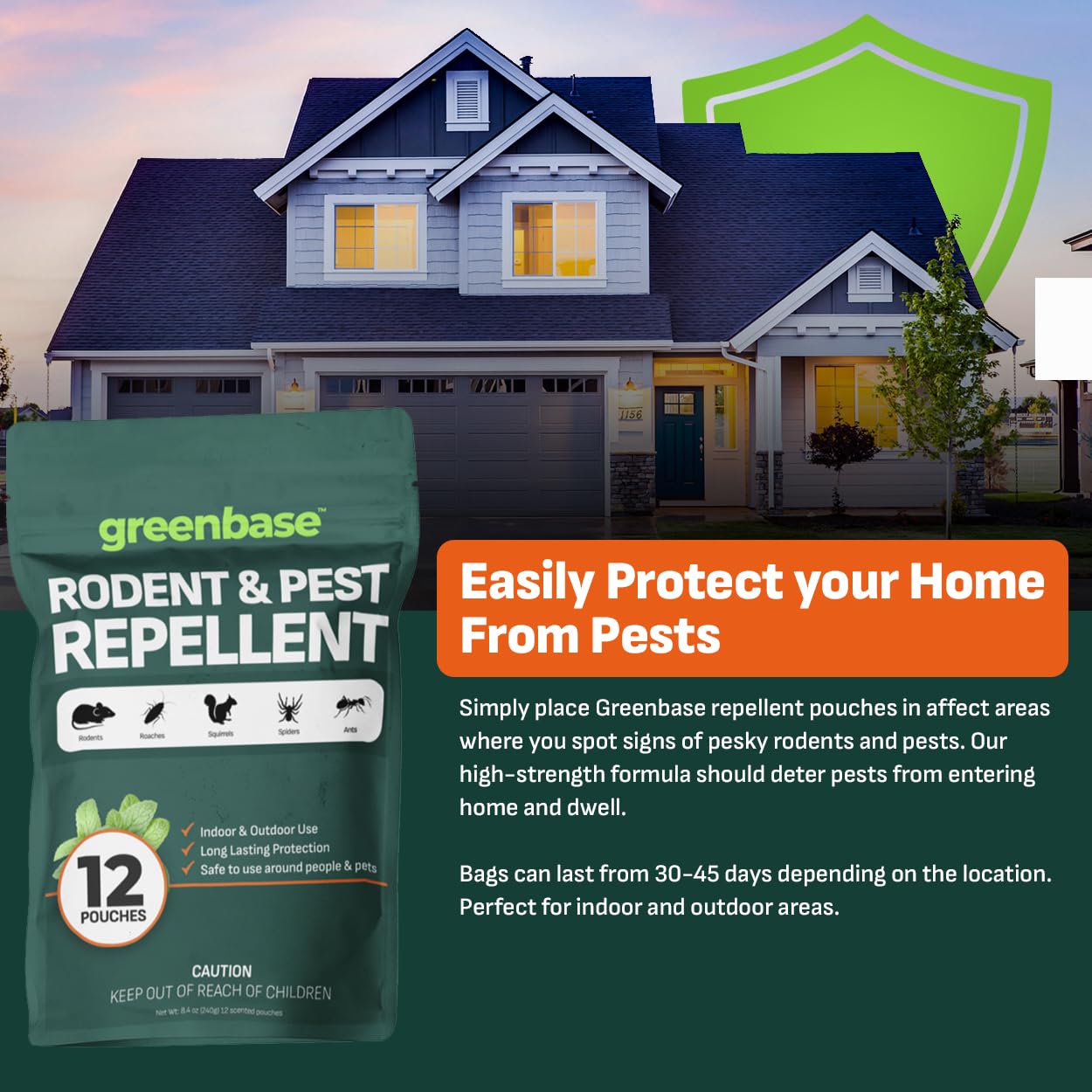 Greenbase 12-pack provides versatile, non-toxic pest control for indoor and outdoor spaces.