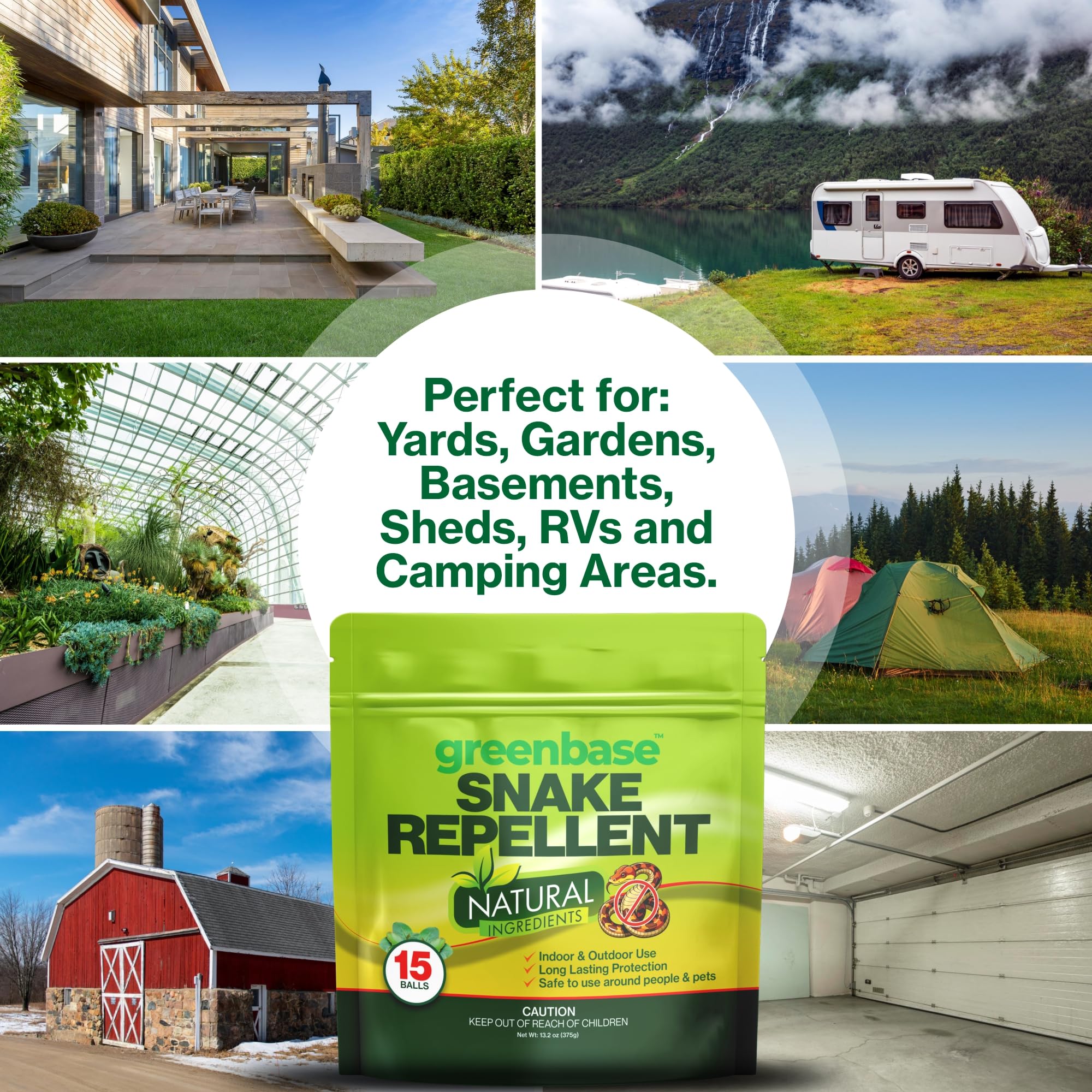 Greenbase snake-repellent-ball in basement helps maintain snake-free spaces.