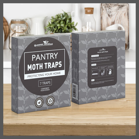 Greener Mindset moth traps with convenient hook for wall or cabinet placement