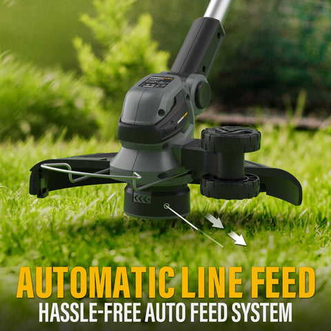 GREENFURY auto-feed spools reduce downtime with constant line feeding.