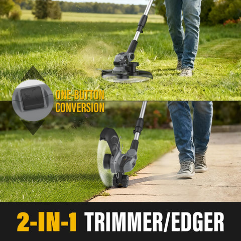GREENFURY 2-in-1 trimmer and edger for precise lawn borders.