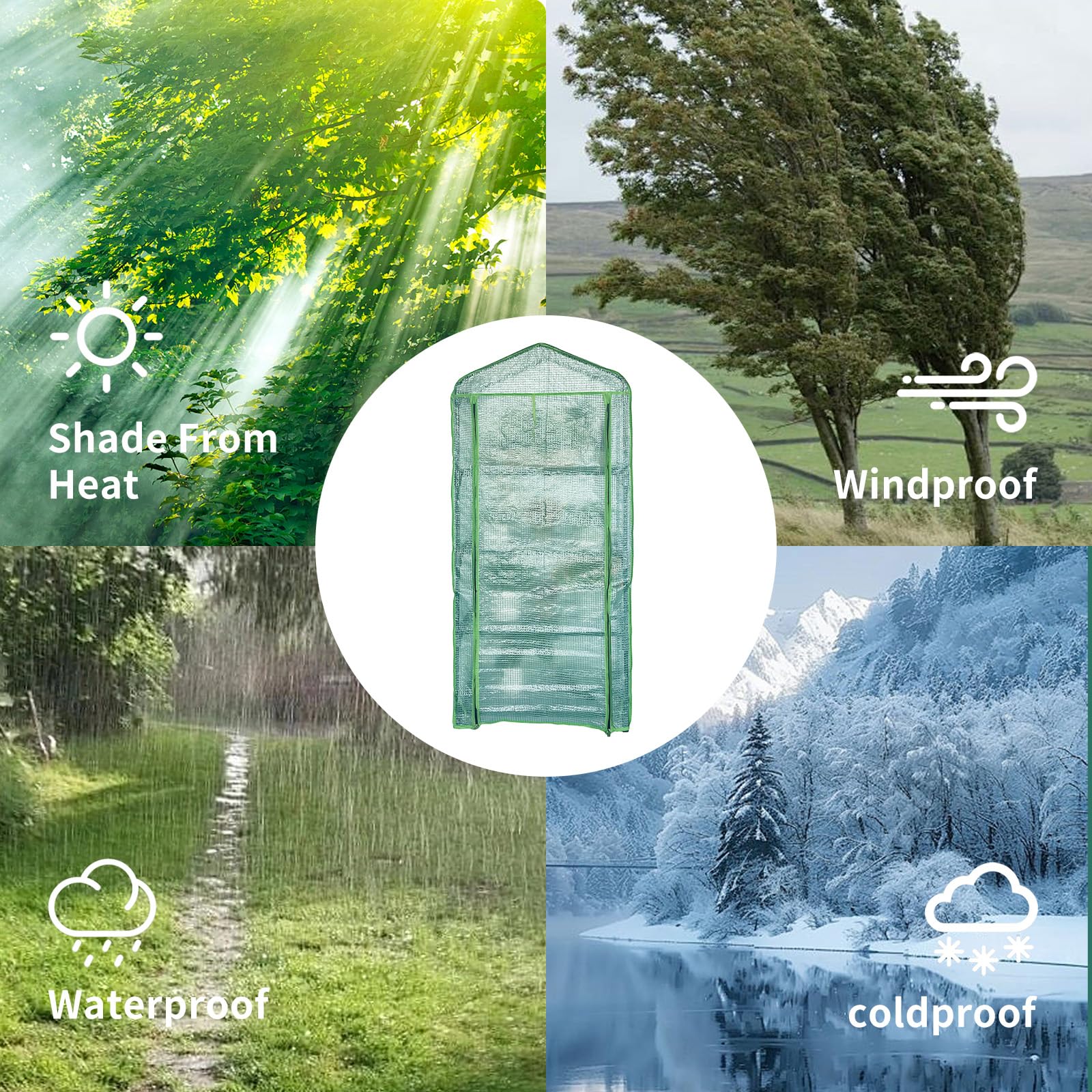 GreenGiggle PE cover close-up shows non-toxic, UV-proof material with good light transmission.