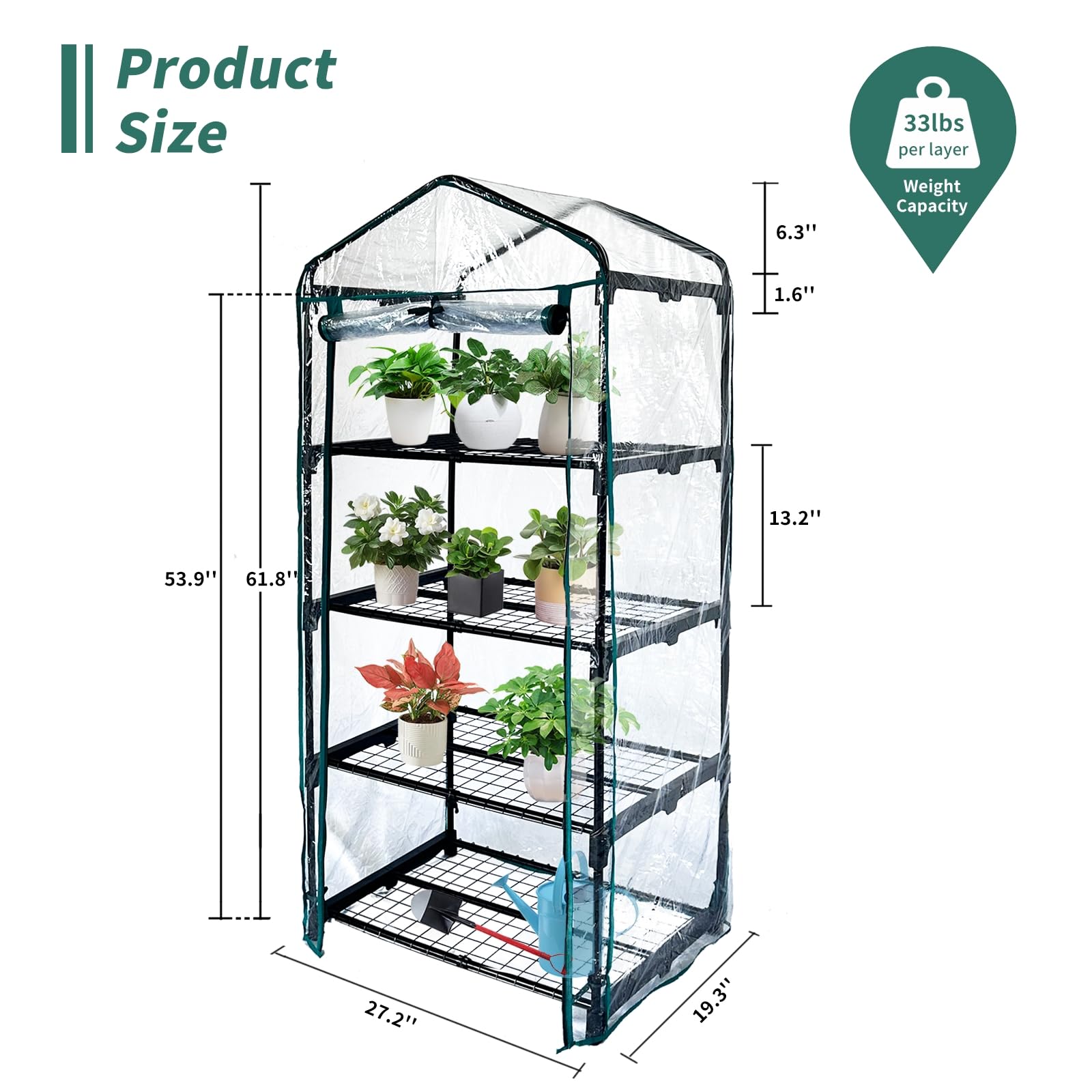 GreenGiggle removable shelves enable reconfiguration for taller plants.