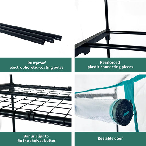GreenGiggle rust-proof steel frame stands up to wind and hail.