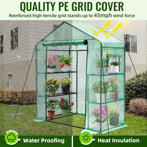 Greengro greenhouse screened windows promote airflow and pest control