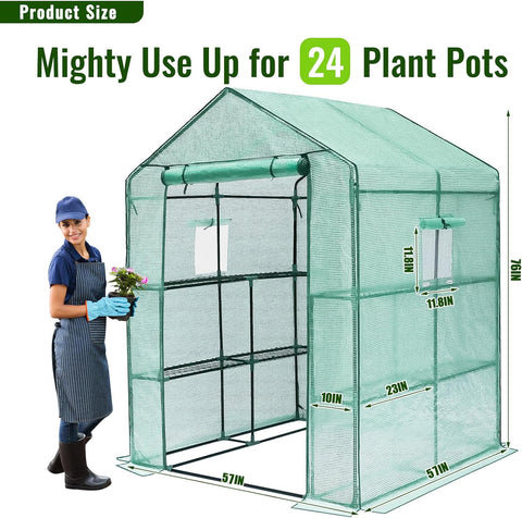 Greengro Greenhouse screened windows promote airflow while keeping pests at bay.