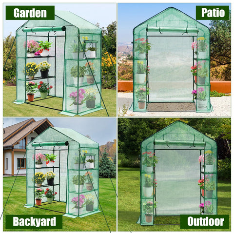 Greengro greenhouse three-tier four-shelf layout fits up to 12 plants