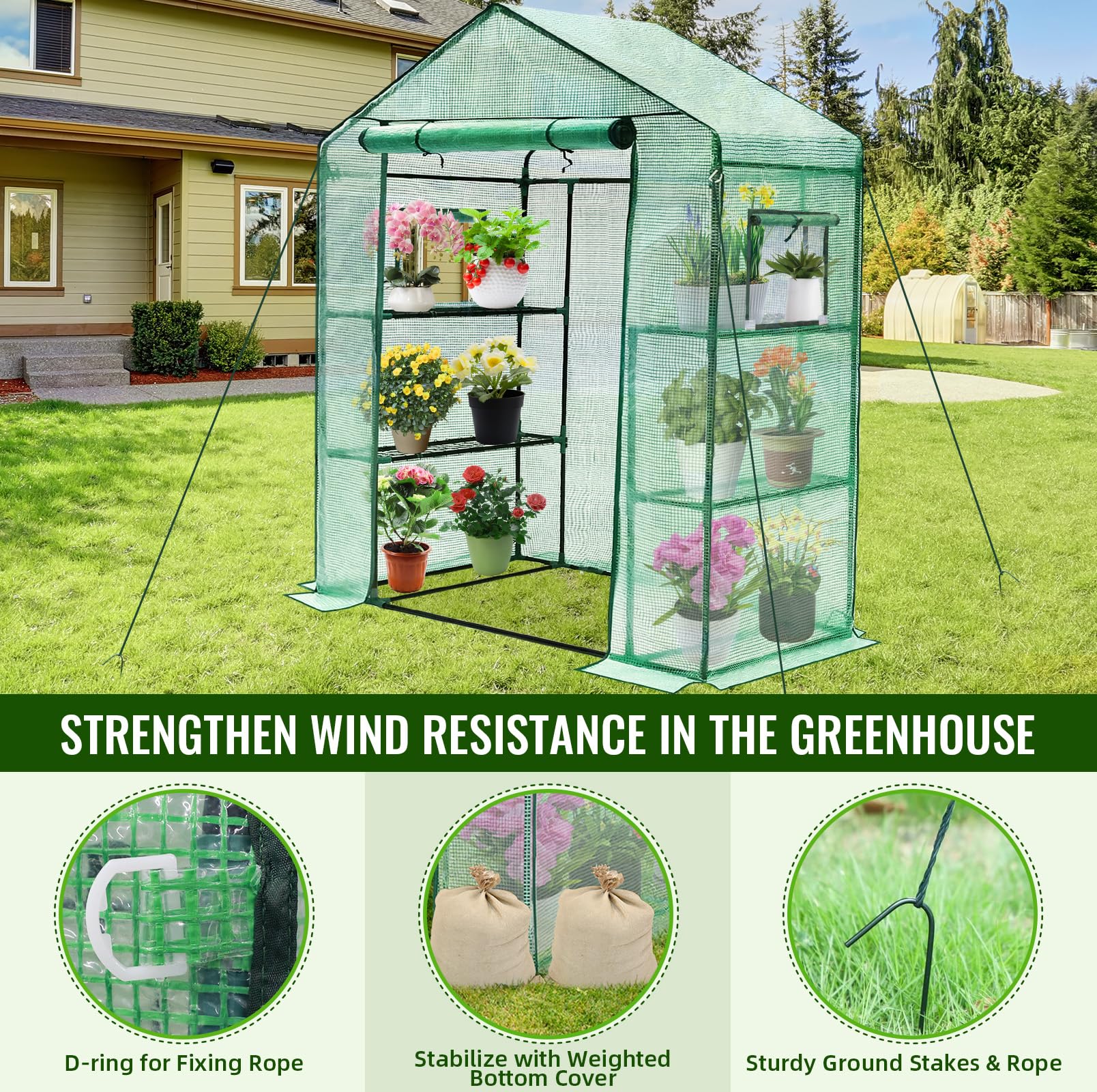 Greengro greenhouse sturdy 16mm base supports plant pots