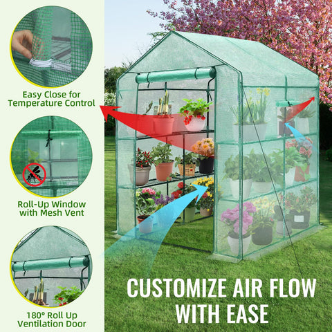 Greengro Greenhouse walk-in layout offers easy access for daily care and pruning.