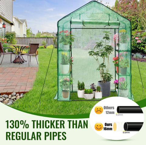 Greengro greenhouse zippered door detail for easy access