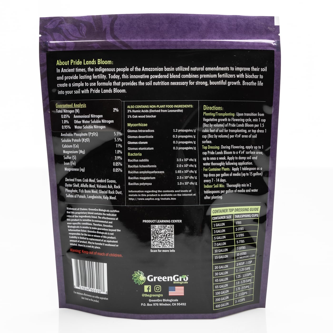GreenGro Pride Lands Bloom top dress application for quick soil amendment.