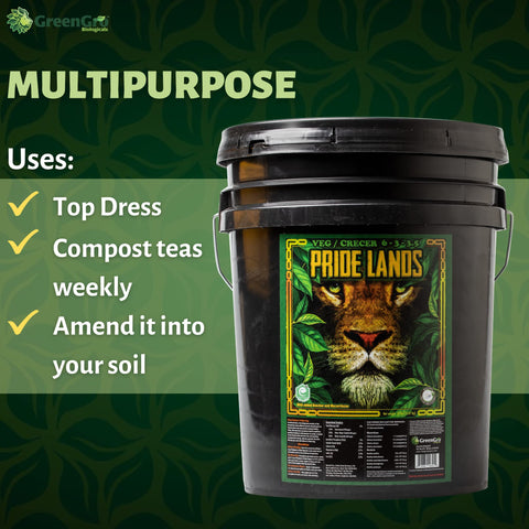 Healthy roots with GreenGro Pride Lands Veg soil amendment for resilient root systems.