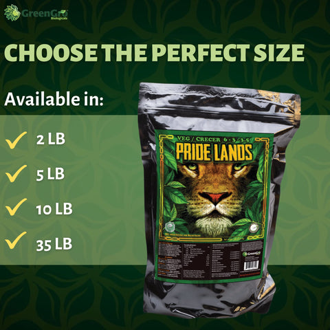 GreenGro Pride Lands Veg top dress spread on soil promoting vibrant foliage.