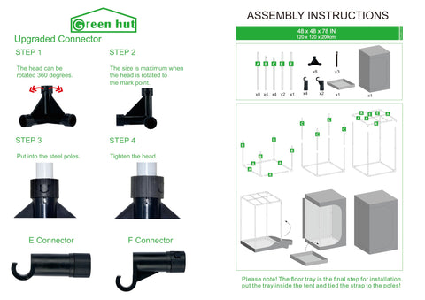 Green Hut easy assembly with a clear manual, ideal for apartments and rentals.