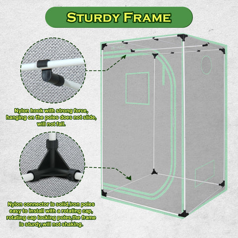 Green Hut light-proof zippers seal out light for stable climate control.