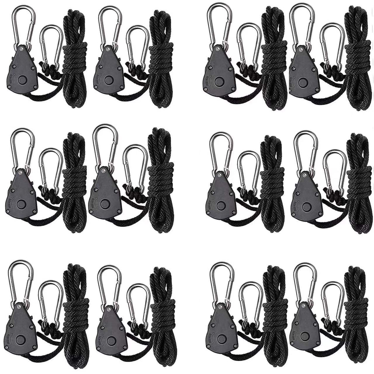 Green Hut rope hanger full kit view demonstrating ready-to-use setup for grow lights