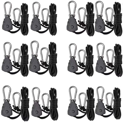 Green Hut rope hanger full kit view demonstrating ready-to-use setup for grow lights