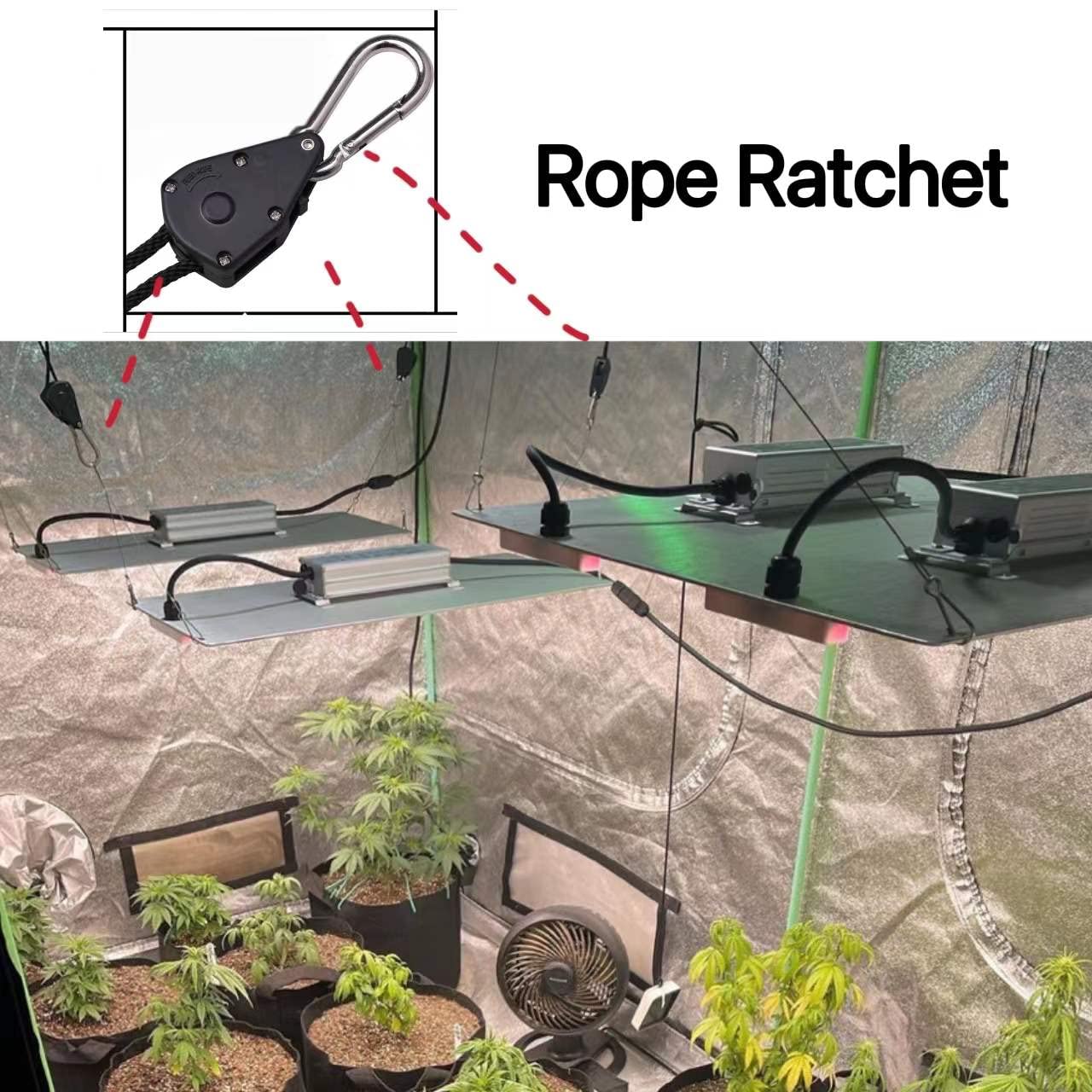 Green Hut zinc-plated carabiner hooks shown for durable safety connection
