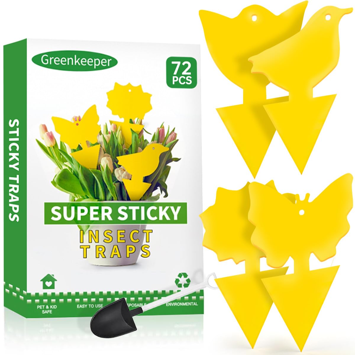 Greenkeeper bird-design sticky trap protects indoors and outdoors from pests