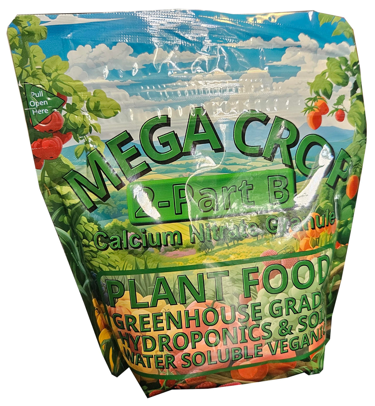 Greenleaf Nutrients Mega Crop 2Part-B granules closeup for easy dosing in hydroponics.