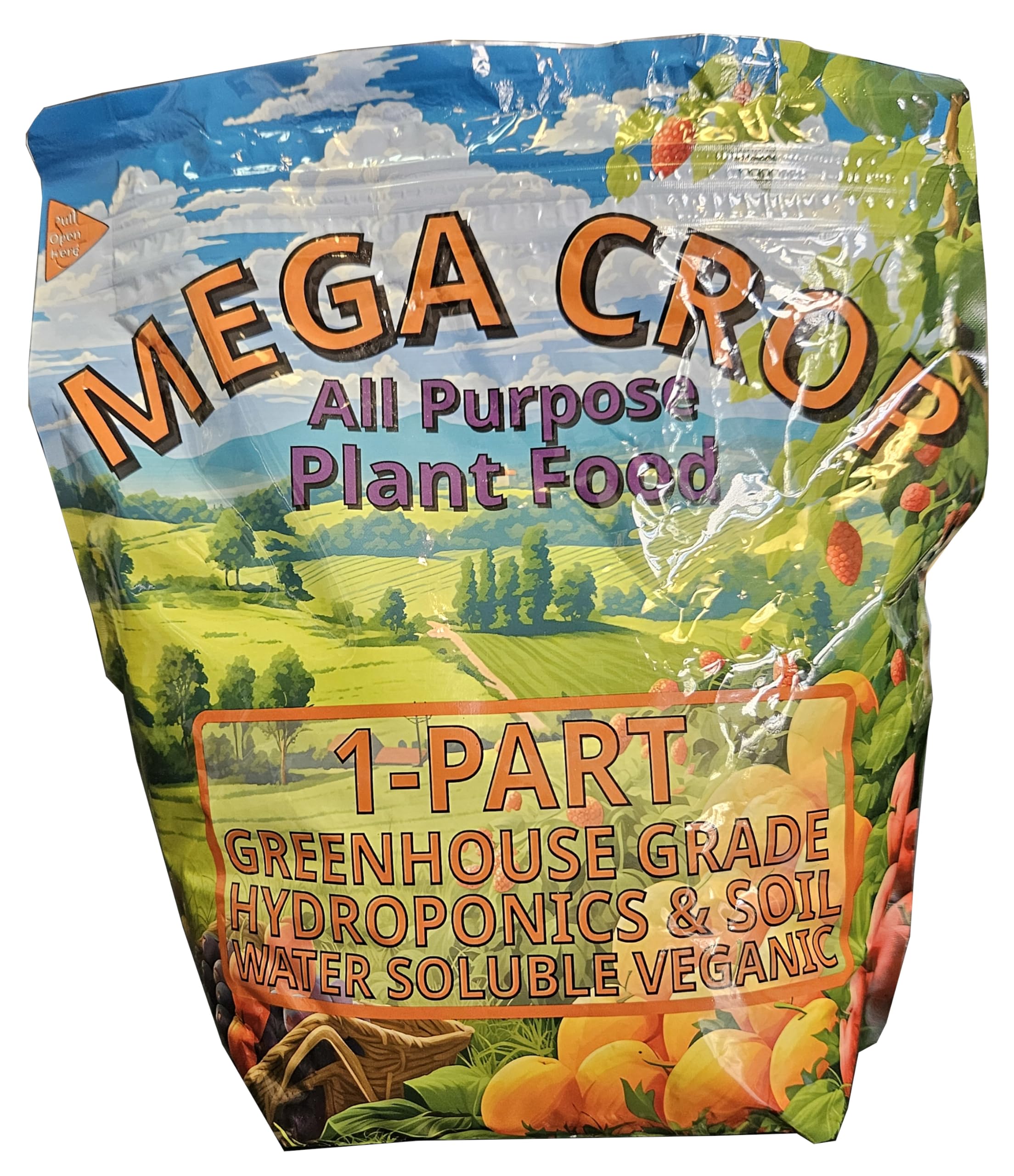 Greenleaf Nutrients Mega Crop bottle front view for easy planting feeding