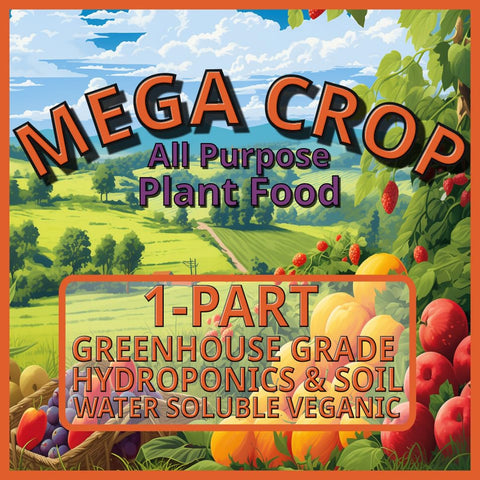 Greenleaf Nutrients Mega Crop used in a garden setup with healthy plants