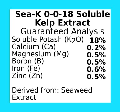 Sea-Kelp OMRI and EU ECOCERT certifications label visible