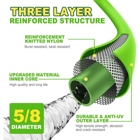 Greenleisure 200ft hose is lightweight and easy to carry around the yard.
